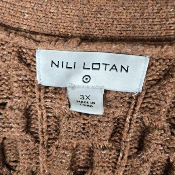 Nili Lotan Rich Brown Cable Knit Cardigan‎ - Picture 3 of 6
